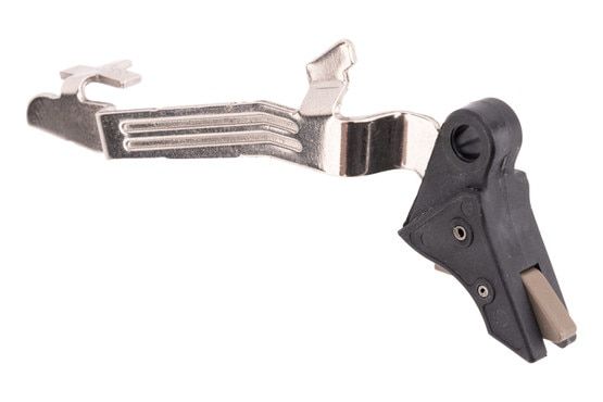 Overwatch Precision Glock 43/43x/48 Poly DAT Trigger with black trigger shoe and FDE safety.